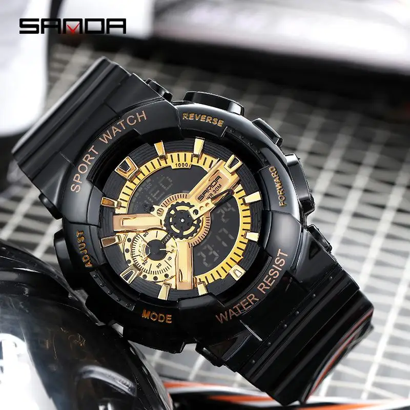 

Sanda Men's Women's Sports Watch Waterproof Student Electronic Night Light Luminous Couple Watch Fashion Male Waterproof Watch