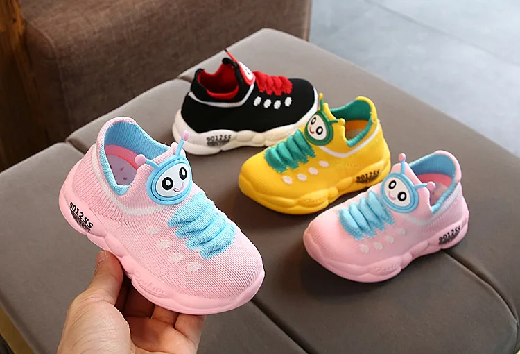 Baby Toddler Shoes 16-20 First Walking,girls Boys Caterpillar Casual Shoes Soft Bottom Comfortable Non-slip Sneakers Socks Shoes