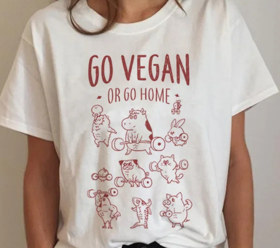 Grillo comerciante eficientemente Go camisetas estampadas de animales vegana para mujer, blusas tumblr de  estética divertida, estilo hipster, vintage|Camisetas| - AliExpress