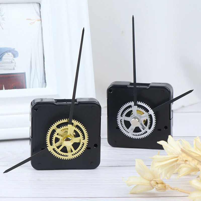 Gold Color Silent Wall Clock Mechanism Short Axis Quartz Clock Movement Metal Pointer