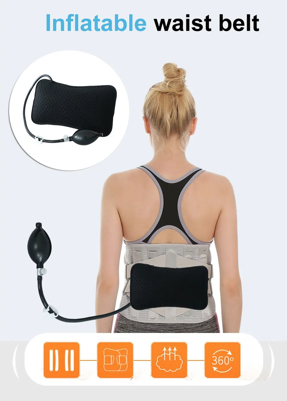 Lower Back Brace Pain Relief with Pulley System Lumbar Support Belt