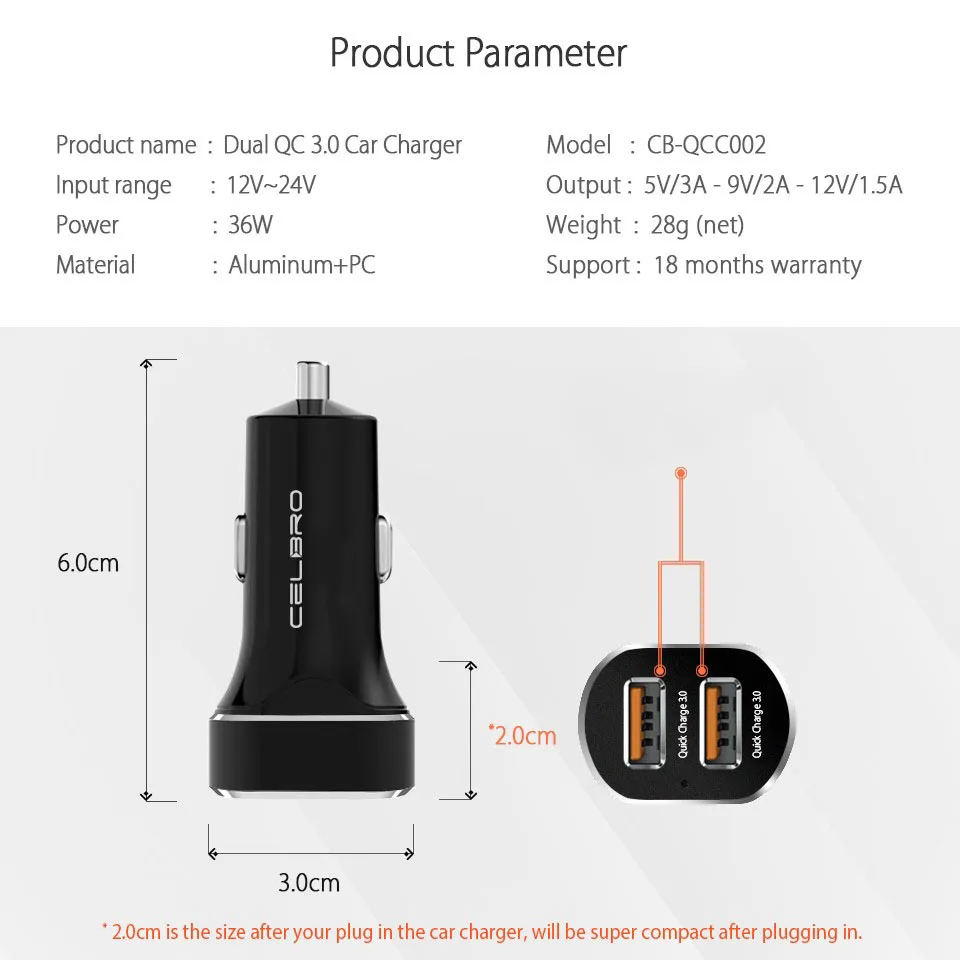 Автомобильное зарядное устройство Quick Charge 3,0 для мобильного телефона, двойное автомобильное зарядное устройство Usb Qc 3,0 2,0, адаптер быстрой зарядки, 2 порта, Usb зарядное устройство QC3.0