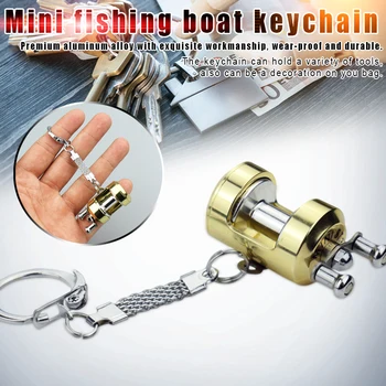 

Newly Mini Fishing Reel Shape Keychain Keyring Trolling Wheel Key Chain Decoration