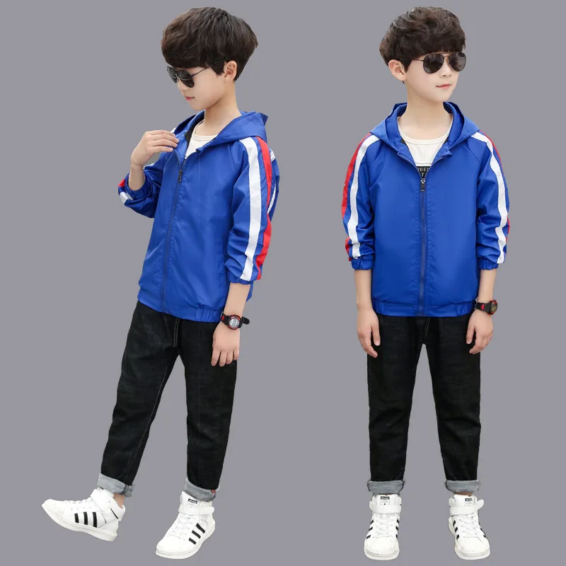 

BOY'S Spring Coat 2020 New Products BOY'S Lettered Mixed Colors Jacket Korean-style Hooded Coat