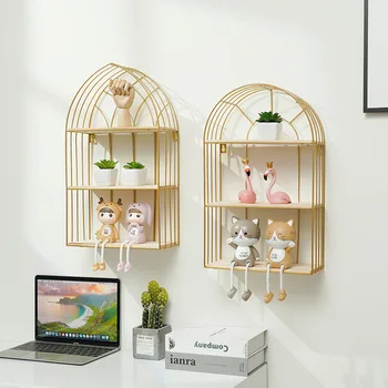 

Free Punch Creative Wrought Iron Shelf bei europfine Living Room Bedroom Room Entrance Arranged Restaurant Wall Decorative Frame