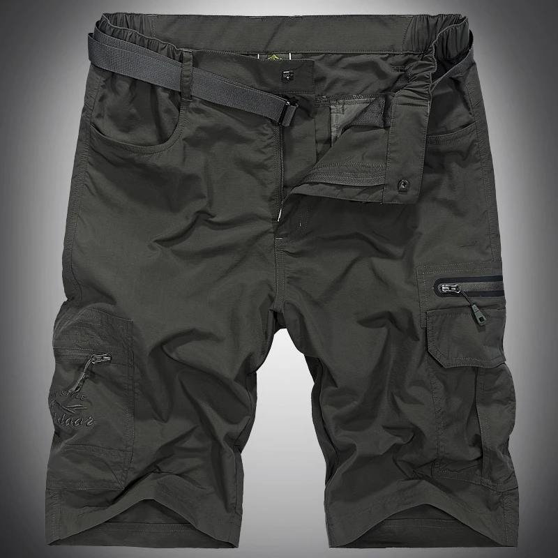 Pantalones cortos de secado rápido para hombre, Bermudas multibolsillos para militar urbano, carga al aire libre, caza pesca, ShortM 5XL|Pantalones cortos senderismo| -
