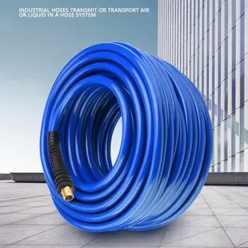 

30M Compressor Air Line Hose Blue Flexible Pneumatic PVC Hose with Quick Connector for Air Compressor