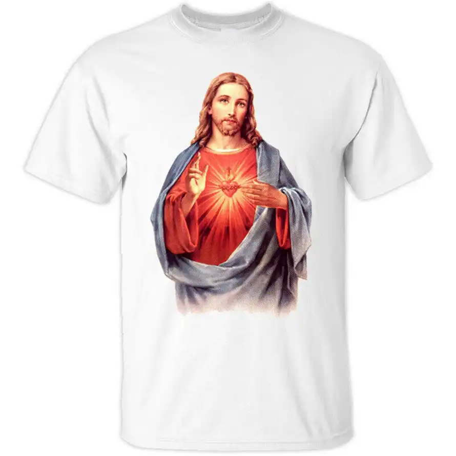 の聖心イエス キリストカトリッククリスチャン Tシャツ ホワイト すべてのサイズ S 3xl 優れた品質 Tシャツ T Shirts Aliexpress