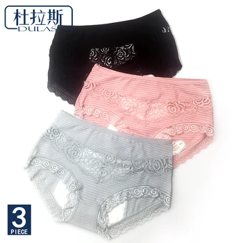 

DULASI Leak Proof Menstrual Panties Physiological Pants Women Underwear Comfort Cotton Lace Solid Color Mid Rise Briefs 9059