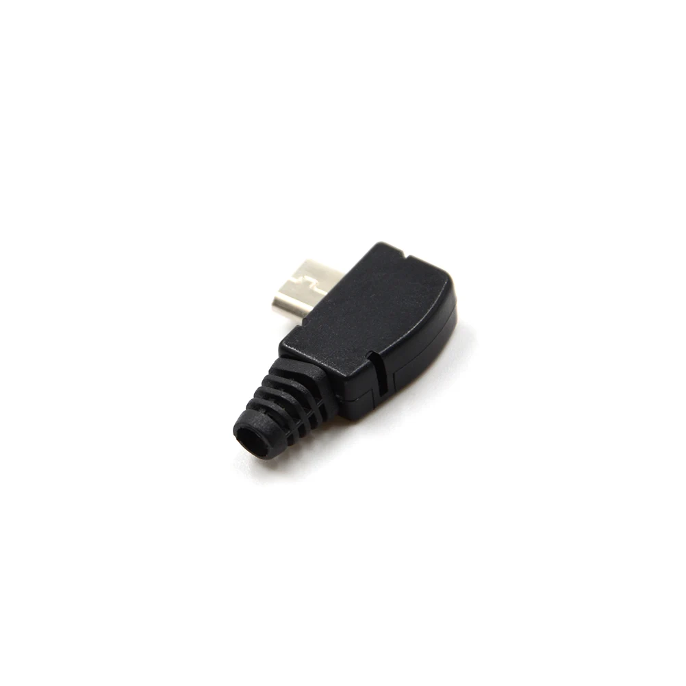 

1PCS Black Right Angle Micro USB 5 P Port Male Plug Socket Connector With Plastic Cover