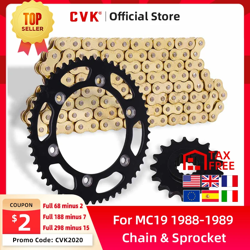 CVK Set Front and Rear Gear Sprocket Chain DID 428-136 Chain
