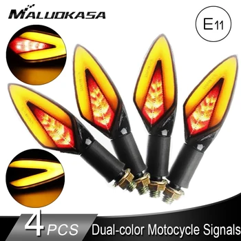 

Motorcycle Turn Signals Light 21LED Blinker Dual-color DRL Indicator Flashing LED Stop Signals Brake Lights 12V Blinker