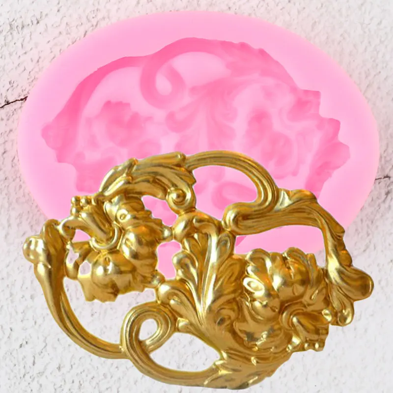 

Flower Frame Border Silicone Mold Scroll Relief Cupcake Topper Fondant Cake Decorating Tool Candy Clay Chocolate Gumpaste Mould