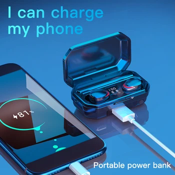 

TWS Wireless Bluetooth V5.0 Earphone Mini Earbuds Stereo Power Bank Wireless Headphones Sports Waterproof Headset