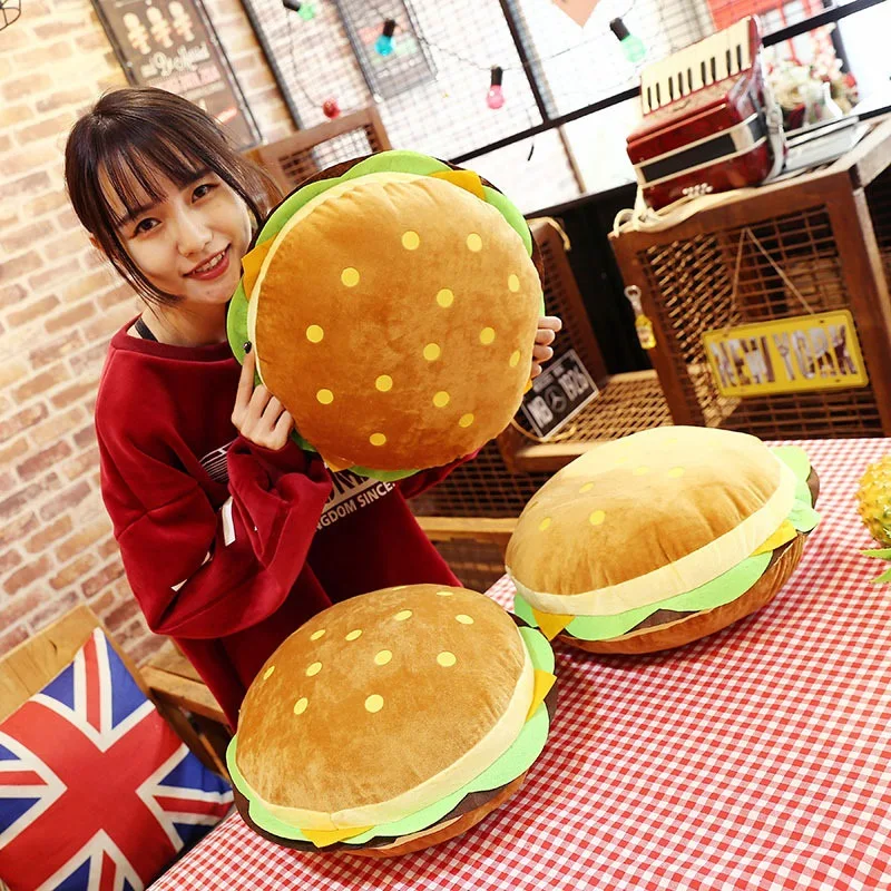

Plush Toy Cartoon Burger Pillow Child Action & Toy Figures Birthday Gift Hamburger Dolls & Accessories Child Toy Baby Classic