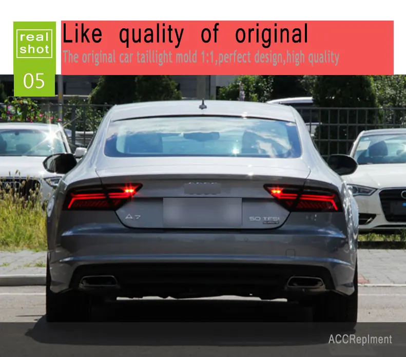 4 шт. автомобильный Стайлинг для Audi A7 задний светильник s 2012- для A7 светодиодный задний фонарь+ сигнал поворота+ тормоз+ задний светодиодный светильник