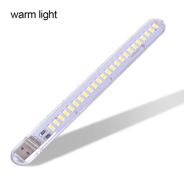 Bright Reading Book Lamp USB LED Light Portable Mini Book Light DC5V Ultra Lights For Power Bank PC Laptop Notebook 24LEDs Warm Light