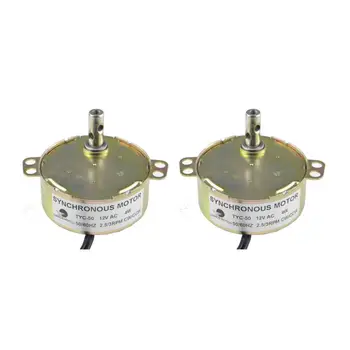 

CHANCS 2PCS Micro Motor TYC-50 12V AC 2.5-3RPM CW/CCW Turntable Motor Synchronous Motor for Electric Fireplace