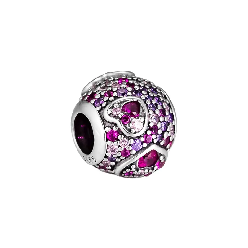 

Valentine Day Silver 925 Jewelry Mixed Color Stones Crystal Beads for Jewelry Making Fashion Charm Beads for Women Bracelets