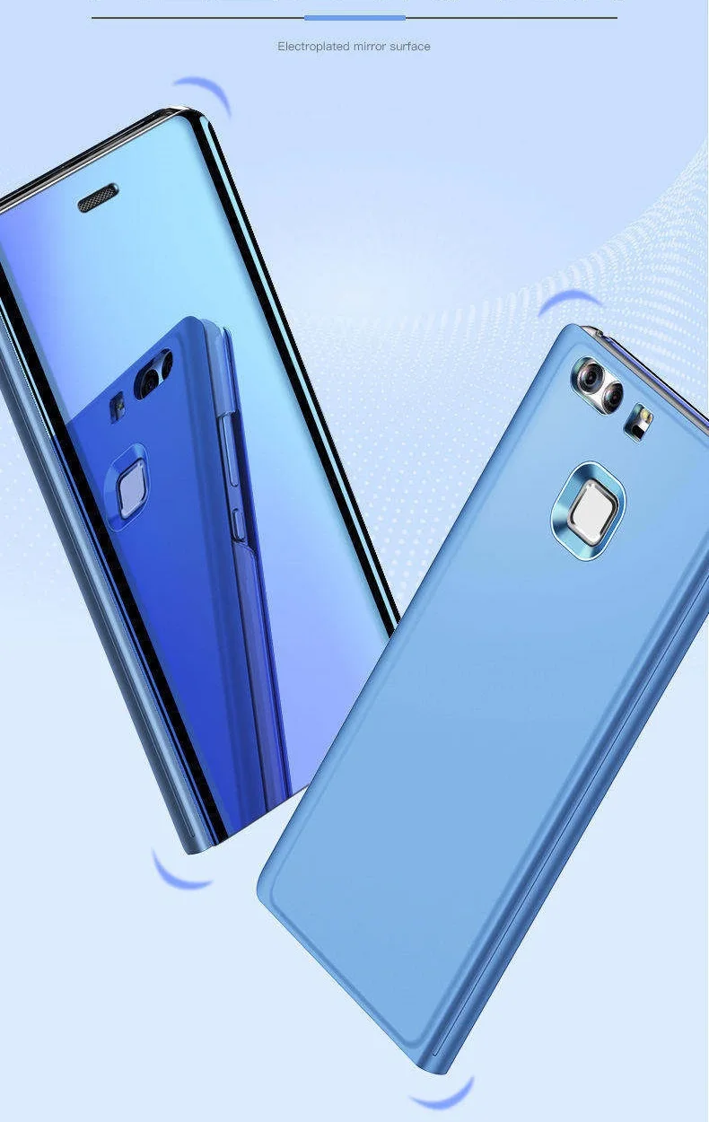 Умный зеркальный флип-чехол для huawei P30 P20 Pro P10 Lite, чехол для телефона huawei P9 P10 Plus, кожаный задний Чехол бант etui