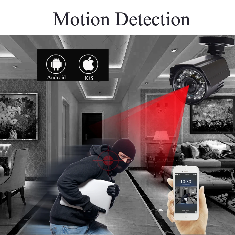 Система видеонаблюдения камера cctv система безопасности 2MP 4CH 720 P/1080 P AHD камера безопасности DVR комплект CCTV Водонепроницаемая для дома