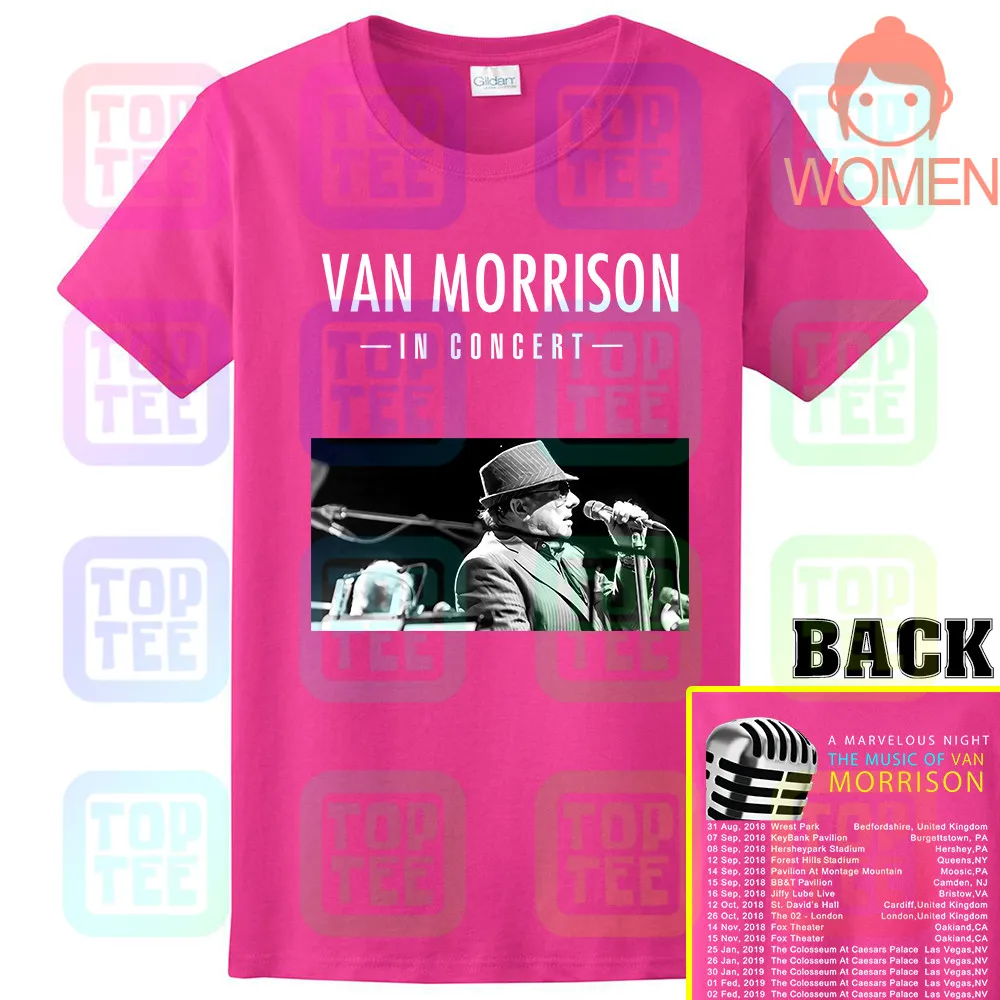 Редкие предметы Ван Моррисон IN CONCERT TOUR- футболка S-3XL - Цвет: Women Rose