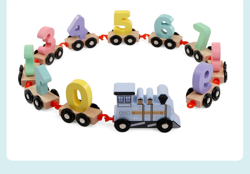 Раннее Образование головоломки деревянные сборки перевозки строительство поезд маленьких детей деревянный Цифровой игрушечный автомобиль