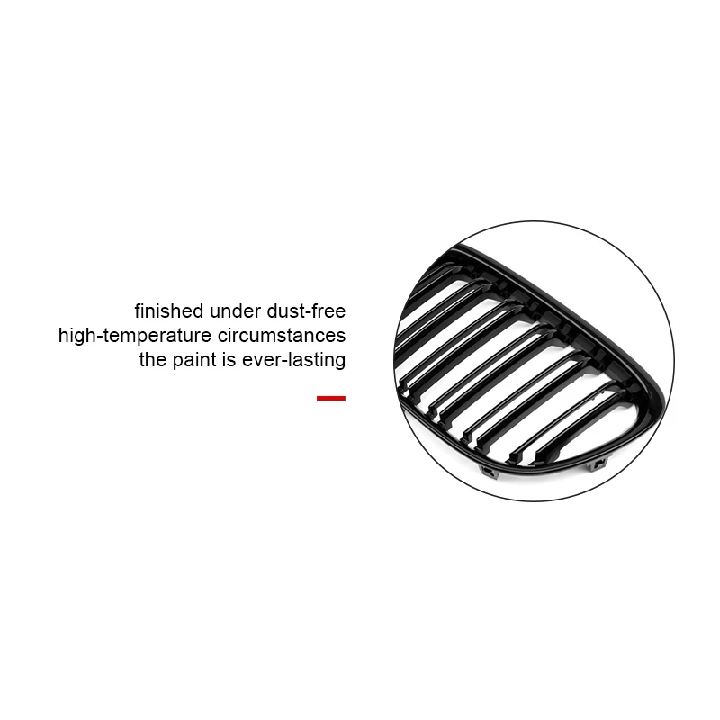 Glänzend Schwarz Front Stoßstange Dual Lamellen Front Niere Grill Grille Für-BMW X1 Serie E84 SDrive XDrive 2009-2015 – Detail 12