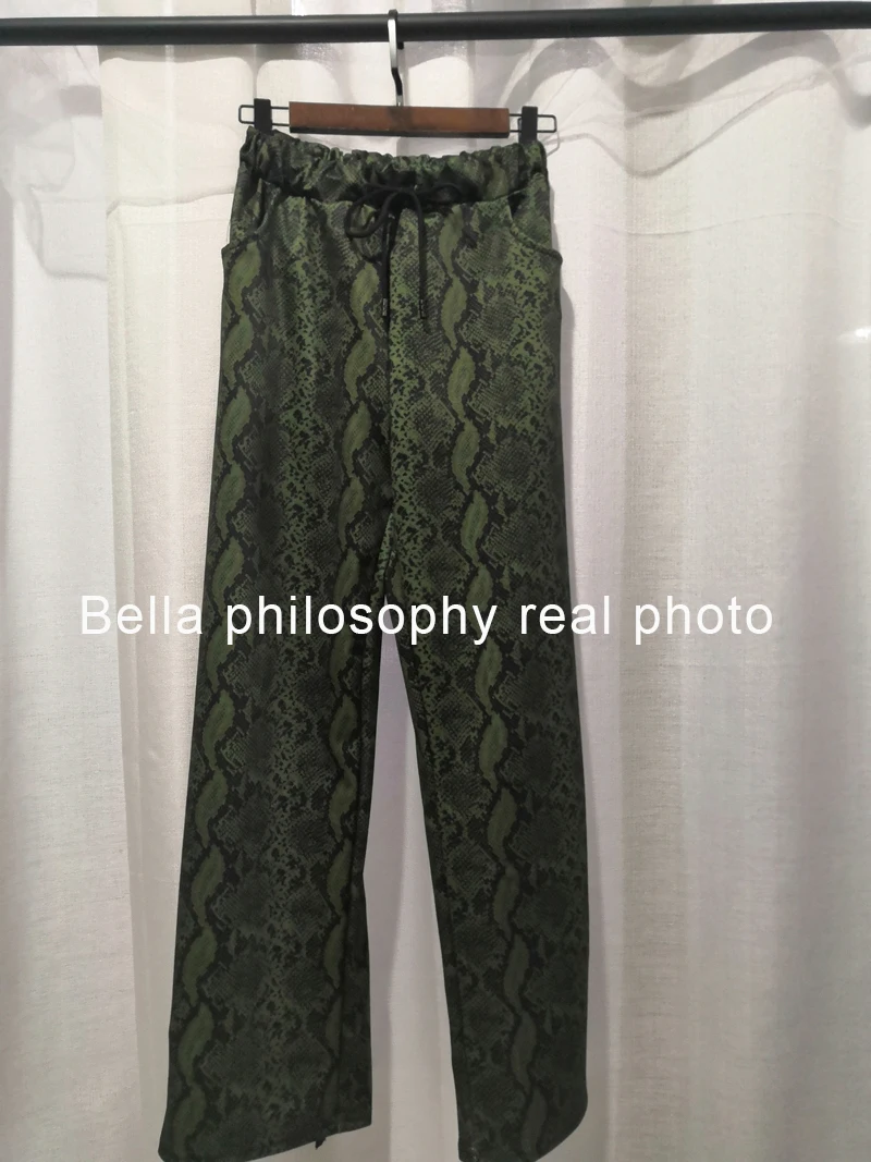 Bella philosophy/ брюки для девочек со змеиным принтом; Pantalones Mujer Cintura Alta; свободные женские брюки с высокой талией в стиле Харадзюку