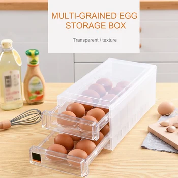 

Double-Layer Multi-Function Egg Storage Box Preservation Box Drawer Type Kitchen 24 Egg Storage Box Food Storage Box