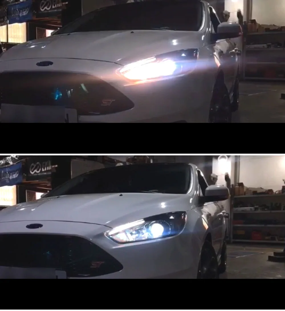 Автомобильные мигалки, 2 шт., фара в сборе для Ford Focus 4,,,, фара ST, дизайнерский светодиодный DRL HID вариант ксенонового луча