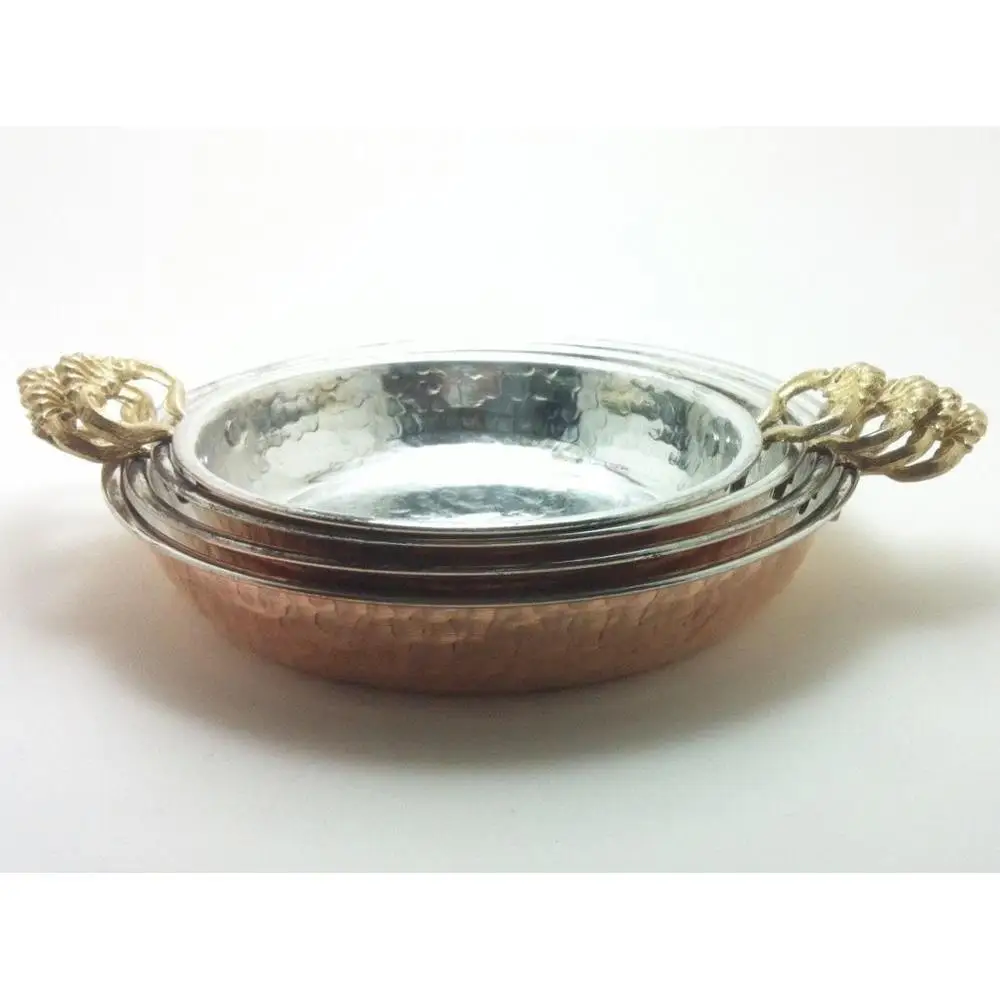 Ручная Чеканная медь сковорода соусы сотейник набор из 4!|Сковороды| |