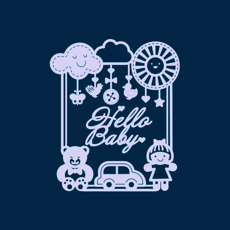 Eastshape ремесло металлические режущие штампы высечки пресс-формы Hello Baby Car Frame скрапбук Бумага Ремесло нож плесень лезвие удар трафареты штампы