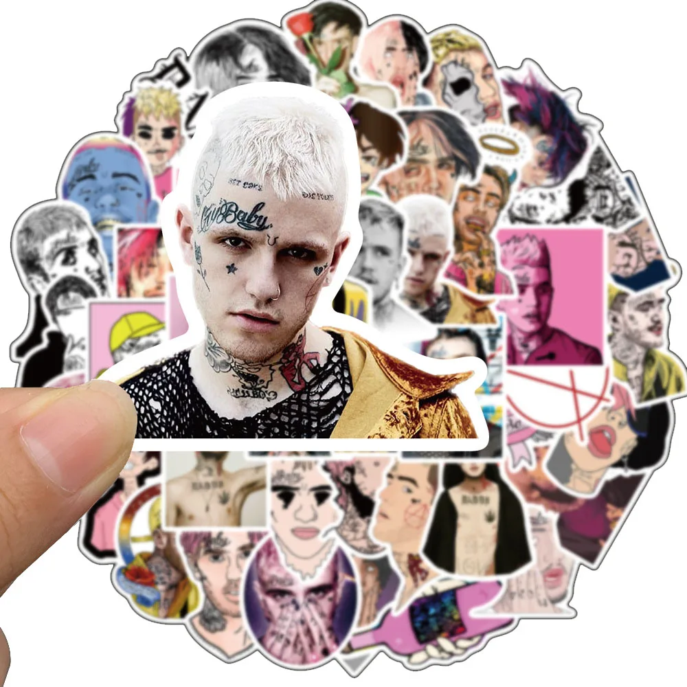 10/30/50PCS American Rapper Lil Peep Personalized Decoration Graffiti Waterproof Sticker Notebook Water Cup Skateboard Wholesale