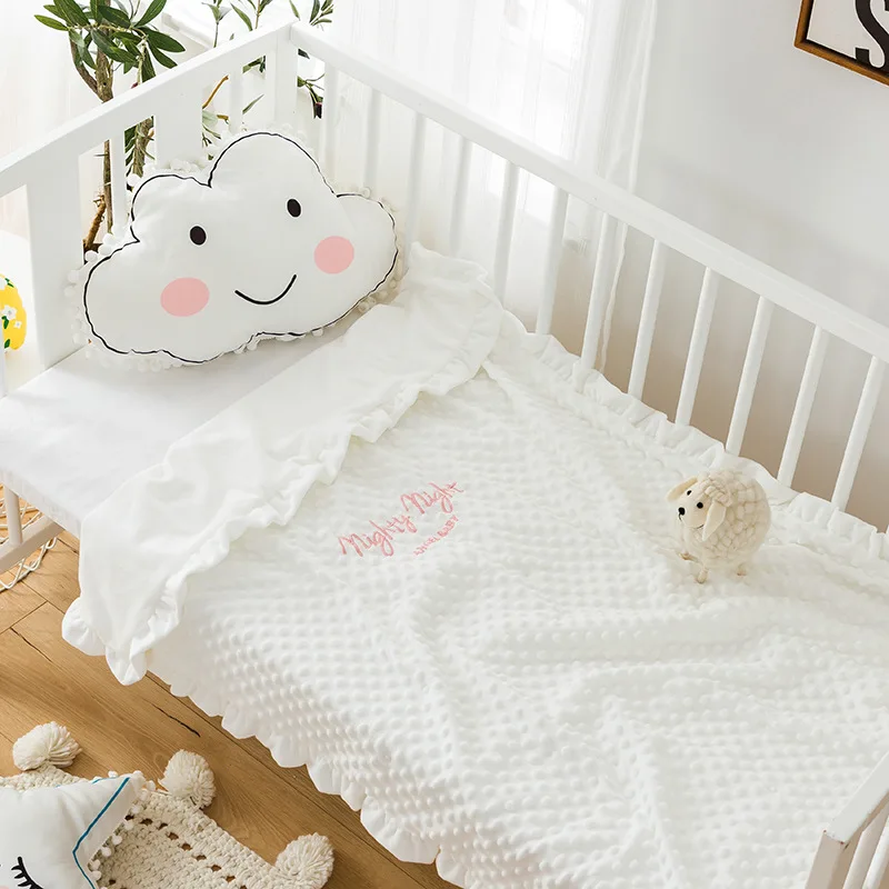 

Newborn Toddler minky Baby Blanket Baby Polar Dot Blanket Soft Flannel Blanket Stripped Swaddle Wrap Bedding Covers Bubbles