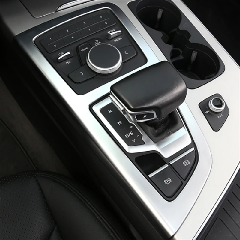 GELINSI для Audi Q7 4M, автомобильный Стайлинг, панель переключения передач, хромированная крышка, накладка, рамка, наклейка, аксессуары для интерьера