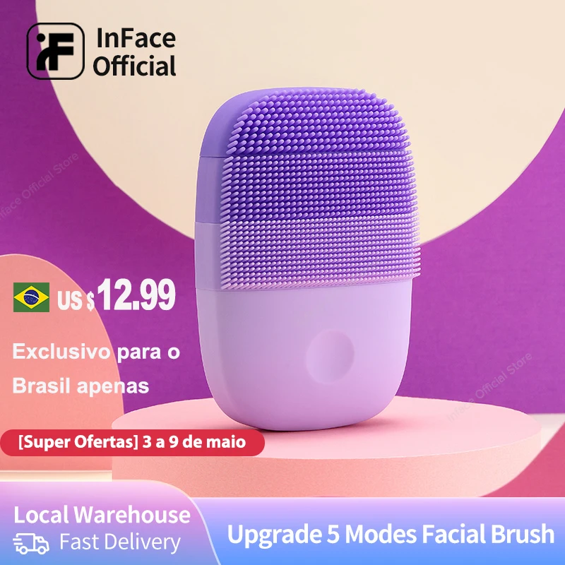 Inface xiaomi-cepillo de limpieza Facial sónico eléctrico, versión actualizada, limpieza profunda con cepillo, herramienta impermeable