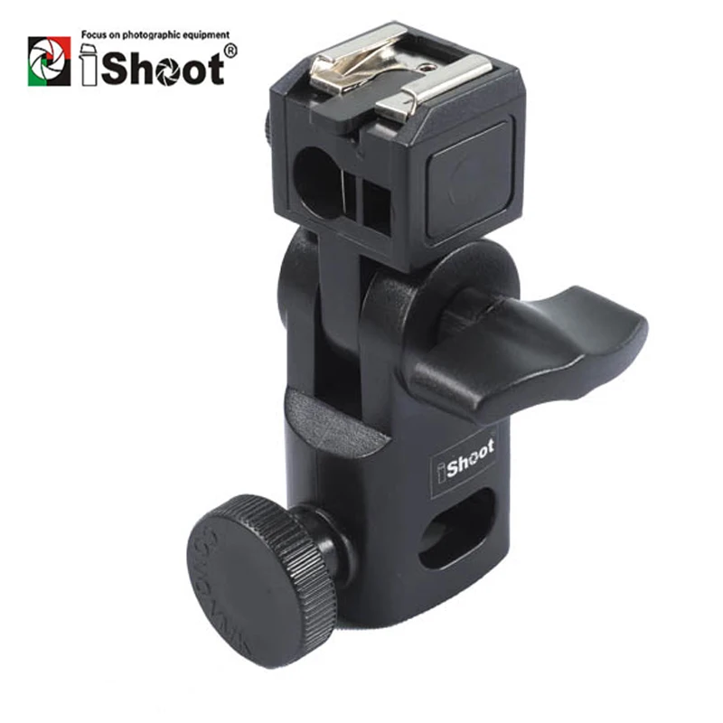 iShoot Mini Flash Bracket/Umbrella Holder Universal Metal Hot Shoe Mount for Canon Nikon Pentax Olympus Sony HVL-F60M Speedlite camera umbrella