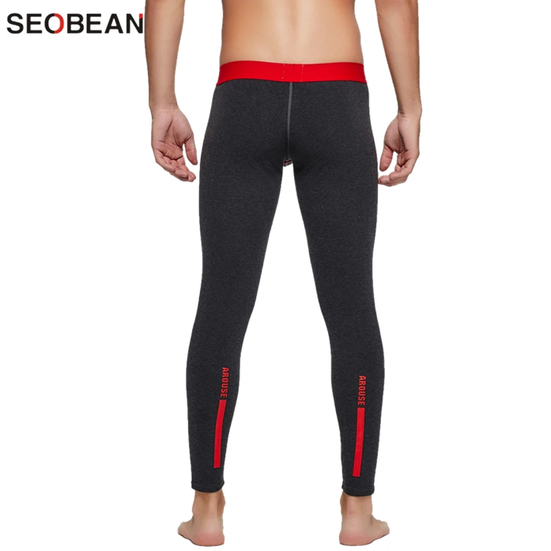 SEOBEAN Mens Thermal Underwear For Men Winter Long Johns Plus Velvet Warm Pants Slim Fit Long Johns Male Leggings