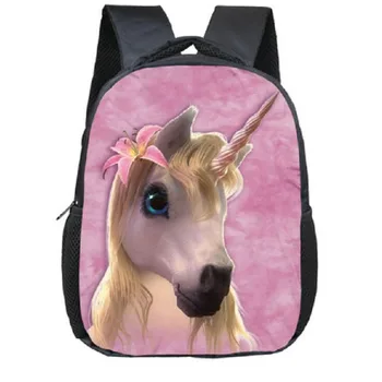 

12 inch Cartoon Animal Unicorn Backpack For Kindergarten Girls Boys Children School Bags Kids Bookbag Rainbow Horse School Bag