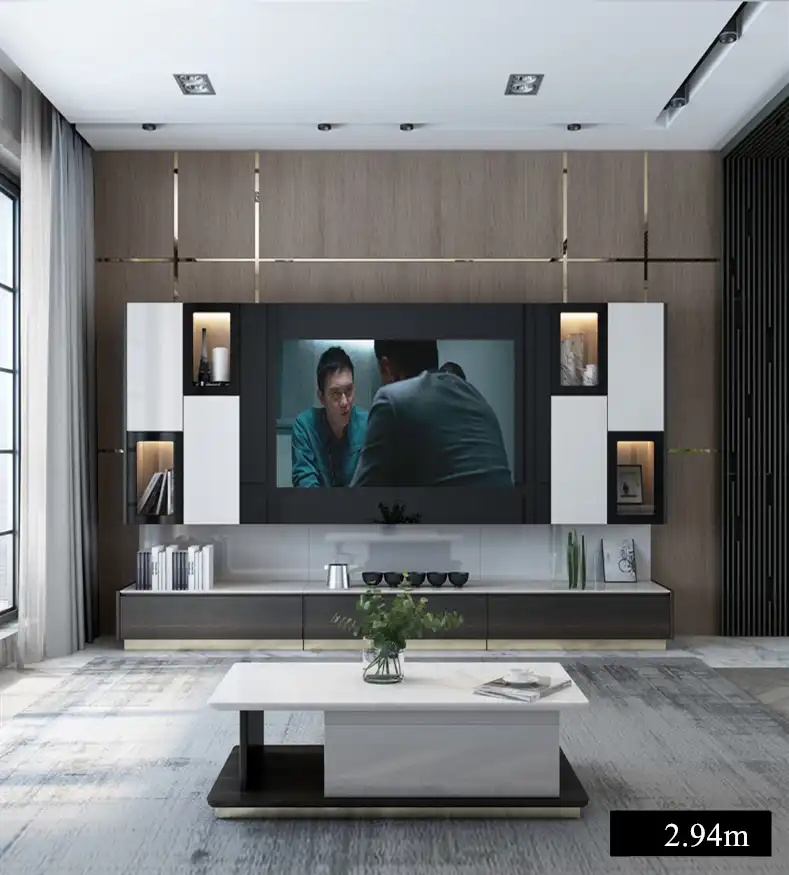 Mesa de TV extensible de largo, muebles para el hogar y la sala de