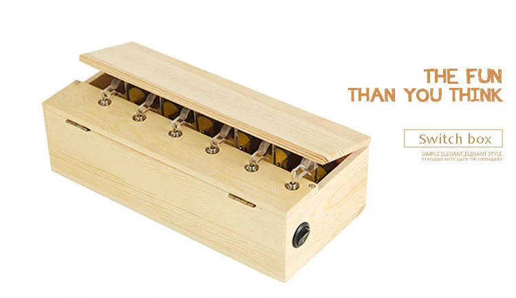 Wooden Electric Useless Box Lustiges Spielzeug zur Stressreduzierung 