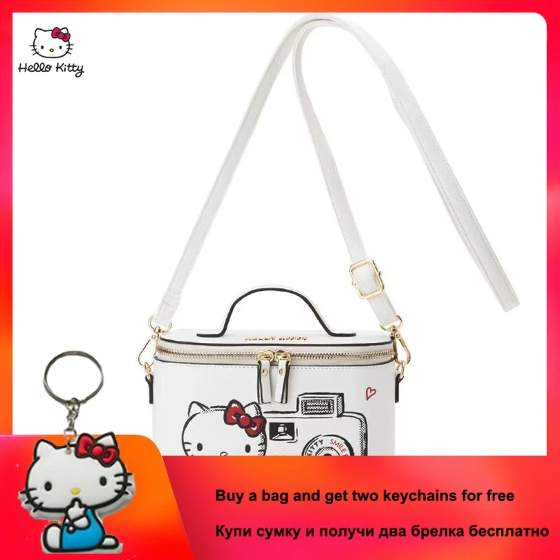 New HELLO KITTY Fashion Casual Cute Messenger Bag simple White Square Shoulder Storage Bag for Young Girls HK-TT072