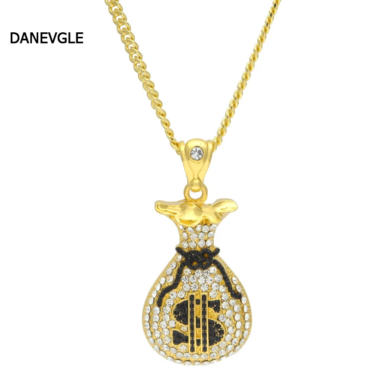 

Dollar bag hip hop pendant gold and silver optional fashion luxury necklace for a friend to wish him rich