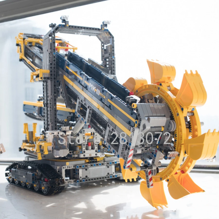 20015, серия Technic, ковшовый колесный экскаватор, 3929 шт., строительные блоки, кирпичи, игрушки, совместимые с 42055