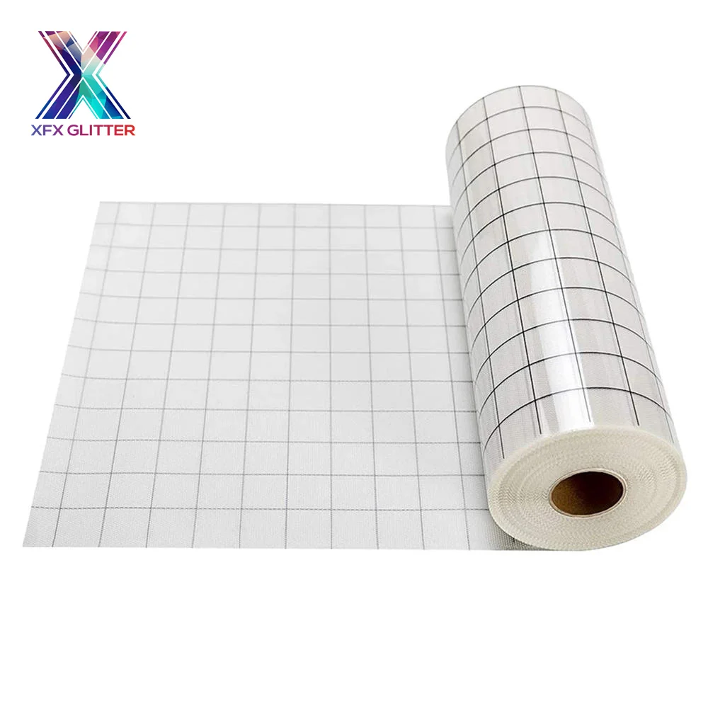 XFX HTV 30.5*300cm Vinyl Transfer Paper Tape Roll Cricut Adhesive Clear  Alignment Grid Hotfix Paper Positioning Papers Stickers