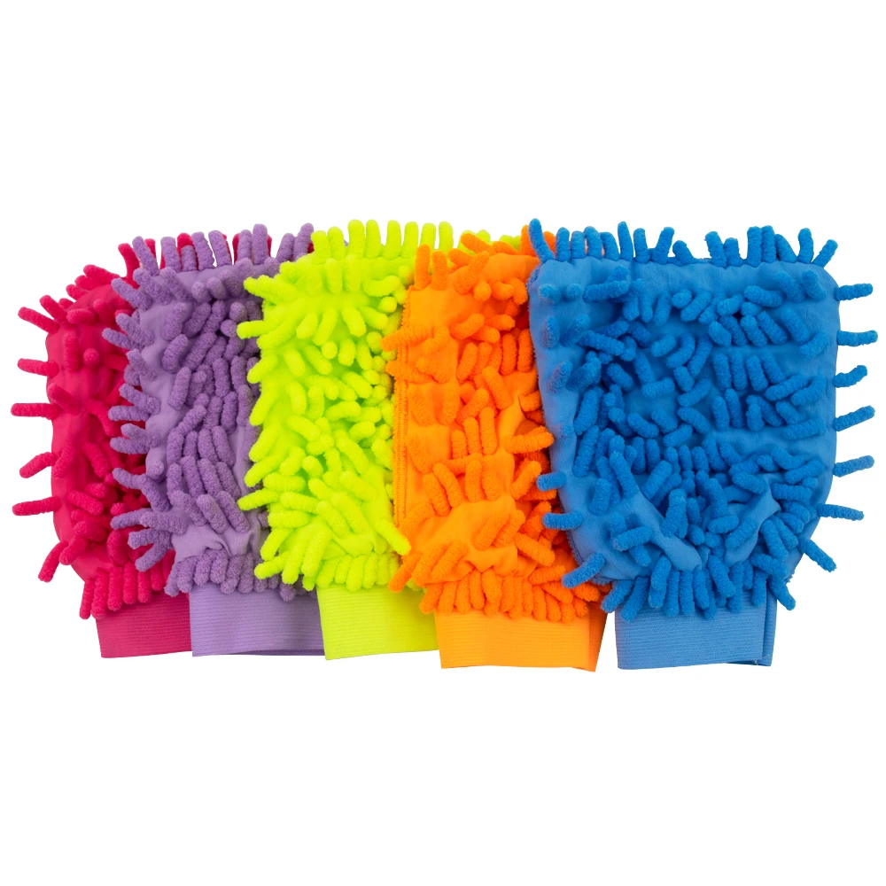 Random Color Mirofiber Car Washing Gloves Automobile Detailing Care Wash Wipes Glove Auto Polishing Cleaning Mitt Accessories