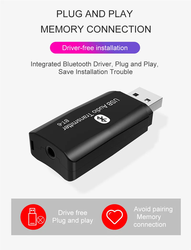 5,0 Bluetooth передатчик приемник Мини 3,5 мм AUX стерео беспроводной Bluetooth адаптер для автомобиля музыка Bluetooth передатчик для телевизора