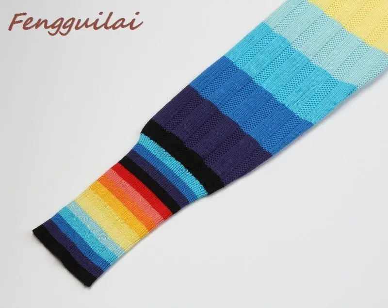 Winter Rainbow Colorful Stripe Print Women Casual Sweaters Autumn Fashion Turtleneck Knitwear Loose Pullovers Jumper Pull Femme Winter Rainbow Colorful Stripe Print Women Casual Sweaters Autumn Fashion Turtleneck Knitwear Loose Pullovers Jumper Pull Femme