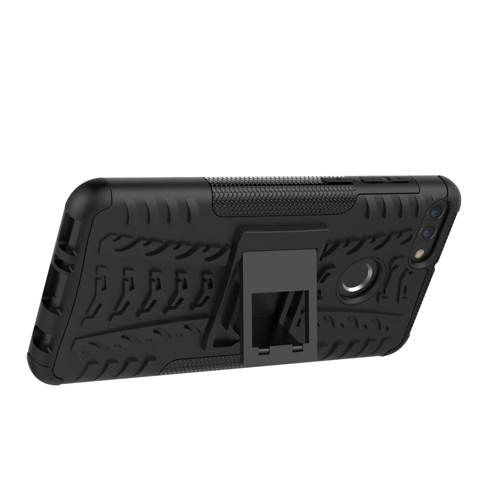 10pcs Soft Silicone TPU+PC Phone Case Cover Holder Stand For Huawei Y9 Y6 Y5 Y9 Y7 Y6 Y5 Prime Y 5 Y 6 Y 7 Pro